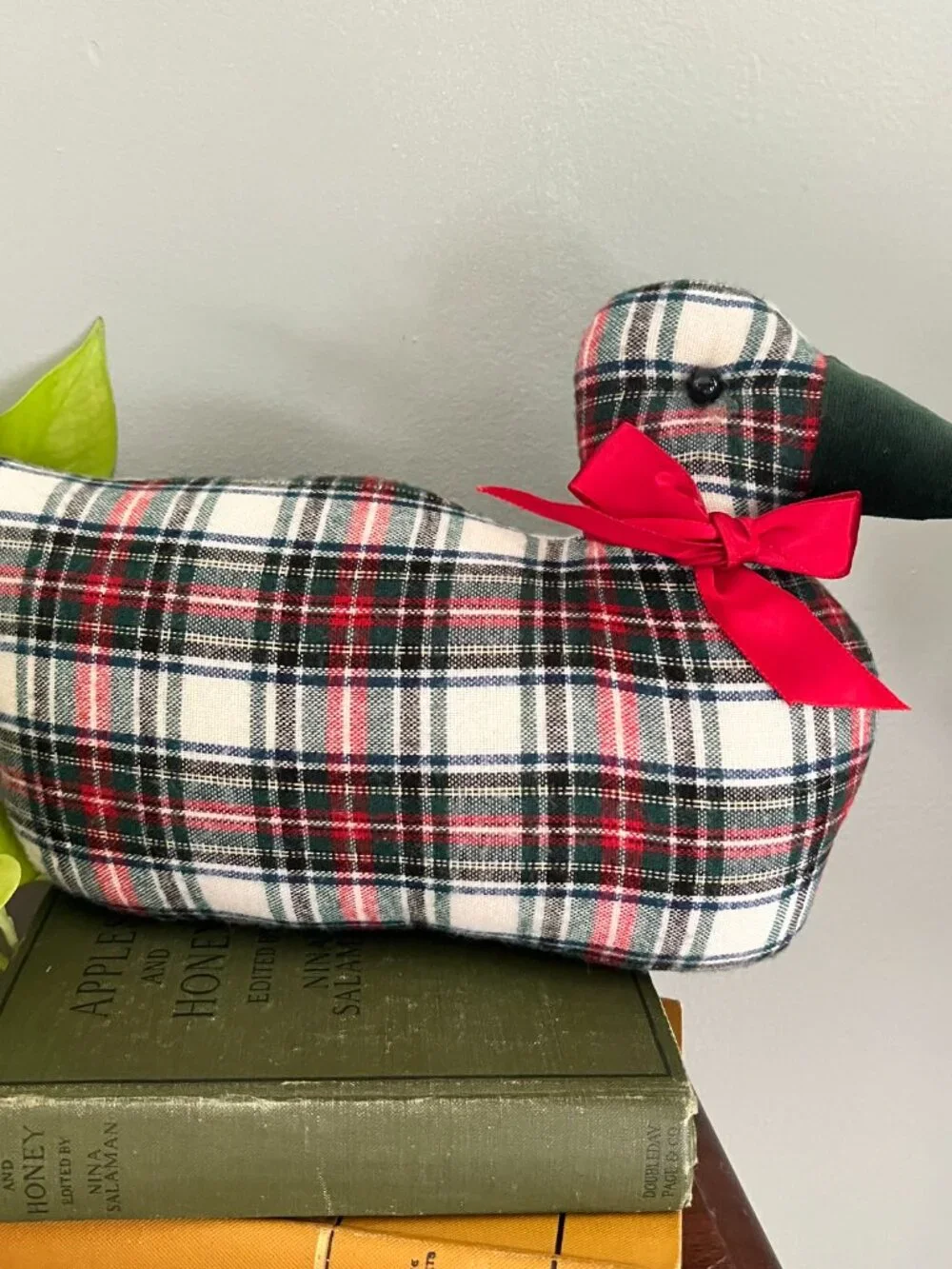 Handmade‎ Vintage Plaid  Flannel Fabric Duck Decor Ralph Lauren Style